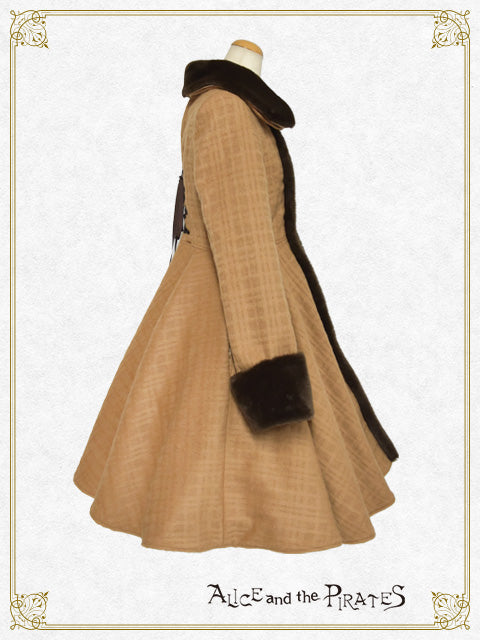 シャドーチェックシャギーロングコート