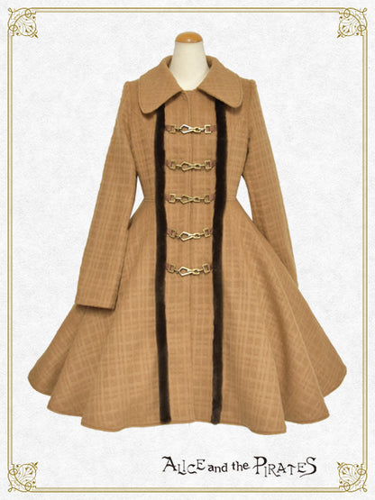 シャドーチェックシャギーロングコート