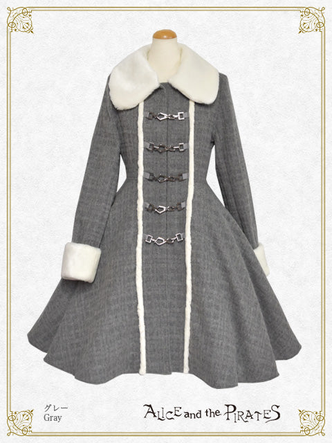 シャドーチェックシャギーロングコート