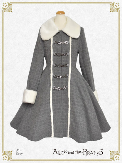 シャドーチェックシャギーロングコート