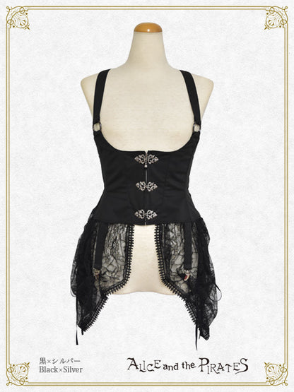 Labyrinth of diamonds corset with frill train