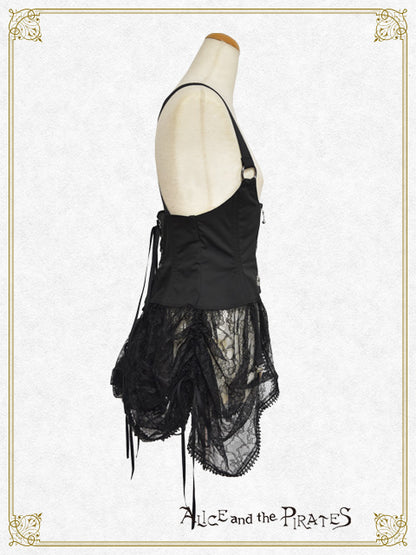 Labyrinth of diamonds corset with frill train