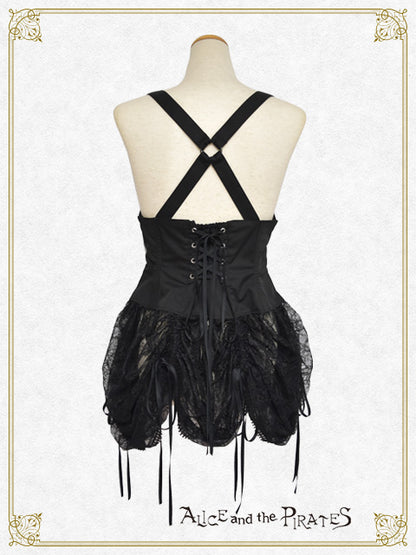Labyrinth of diamonds corset with frill train