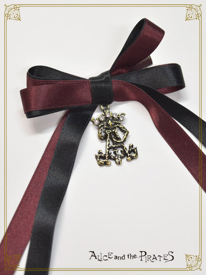 Satin double ribbon clip