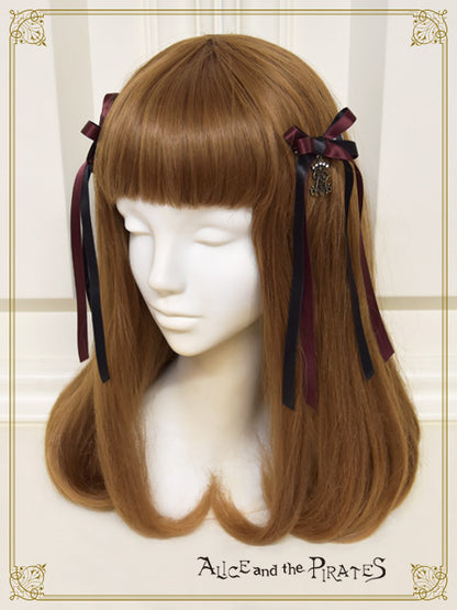 Satin double ribbon clip