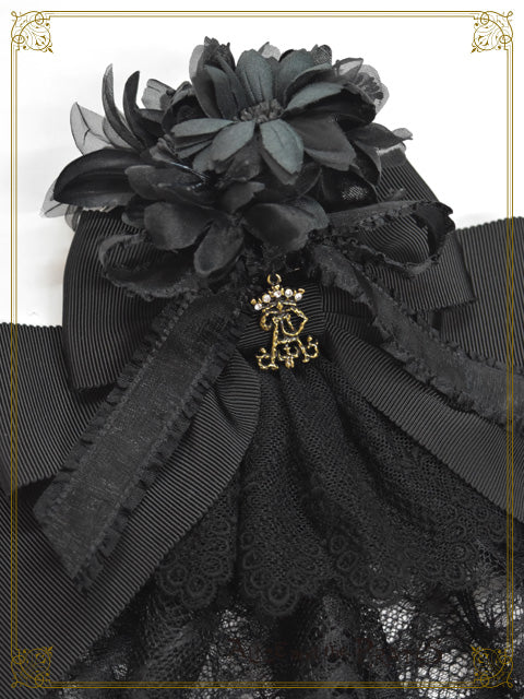 [Pre-order] Dark racy Flora ribbon veil clip