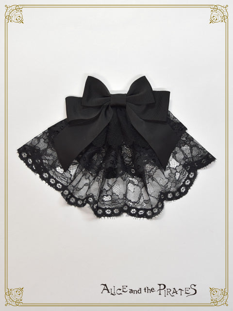 [Pre-order] Dark racy Flora ribbon veil clip