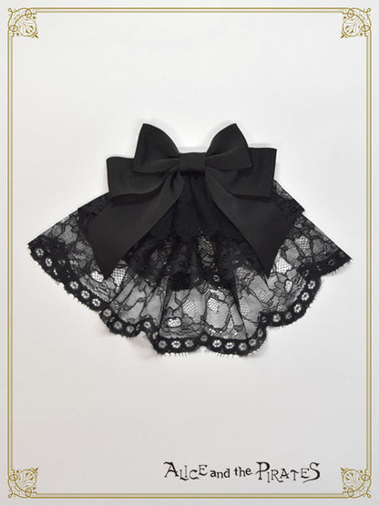 Dark racy Flora ribbon veil clip