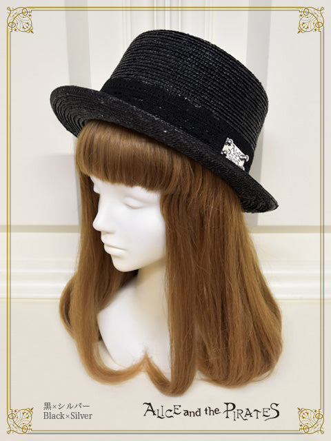 Straw hat with A/P plate