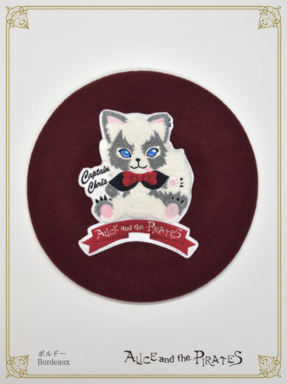 Captain Chrisアップリケ付きベレー帽