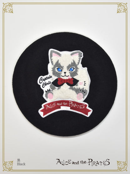 Captain Chrisアップリケ付きベレー帽