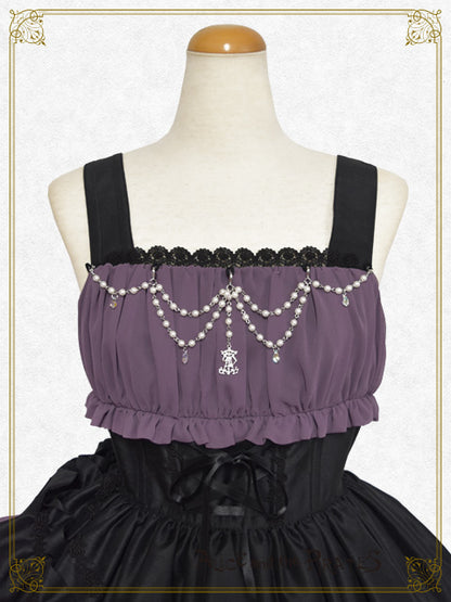 Gathered chiffon jumper skirt