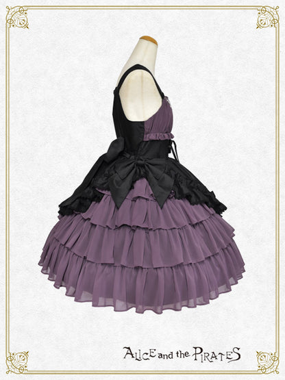 Gathered chiffon jumper skirt