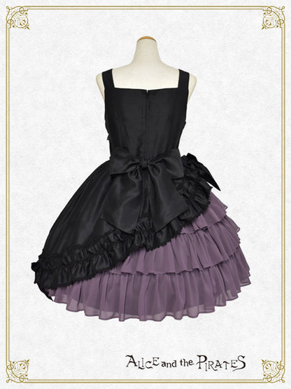 Gathered chiffon jumper skirt