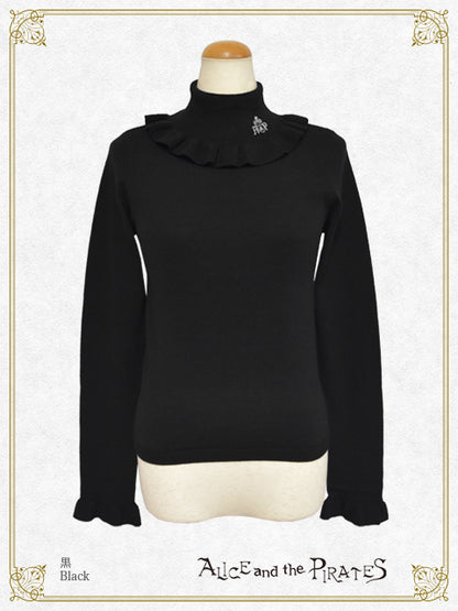 A/P embroidered turtleneck pullover