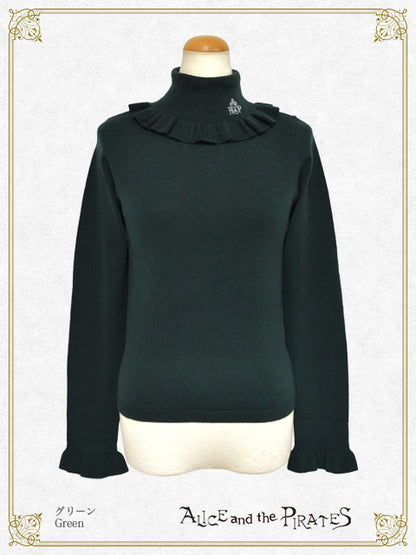 A/P embroidered turtleneck pullover