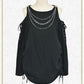 Blaine Claw gauze pullover with chain