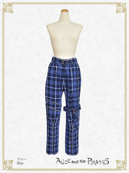 Blaine Claw tartan check bondage pants