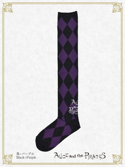 A/P Diamond Pattern Over-the-Knee Socks