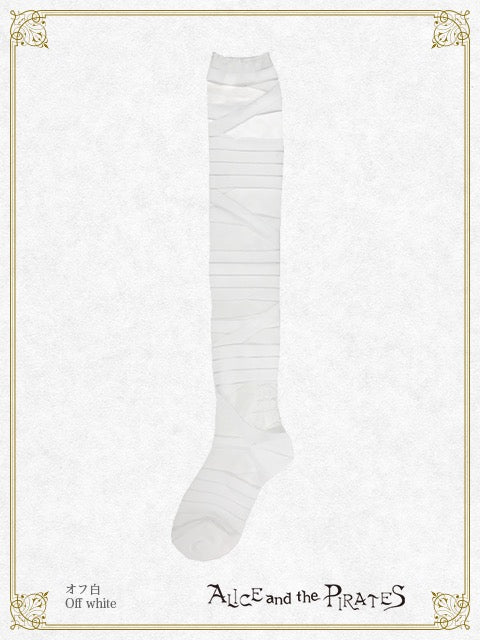 Rolled bandage see-through over-the-knee socks