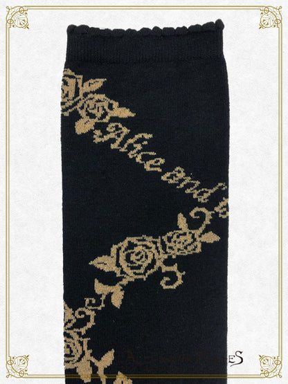 A/P Lace-up Rose Over-the-knee Socks