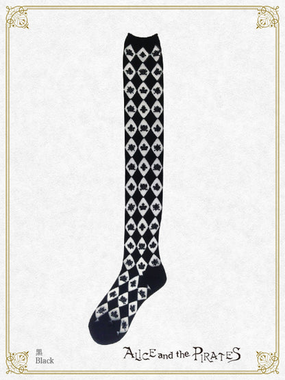 A/P royal diamonds see-through over knee socks