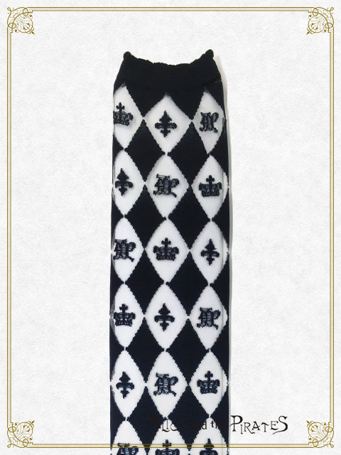 A/P royal diamonds see-through over knee socks