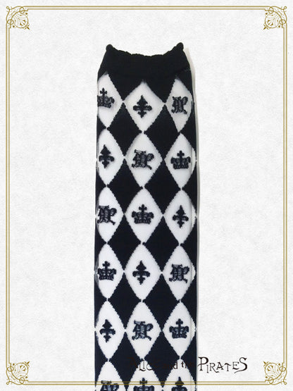 A/P royal diamonds see-through over knee socks