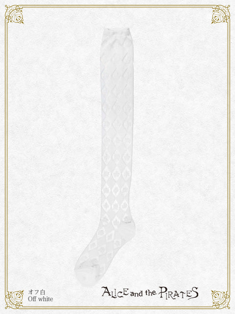 A/P royal diamonds see-through over knee socks