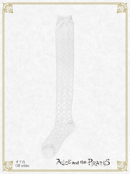 A/P royal diamonds see-through over knee socks