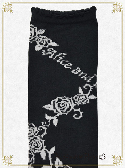A/P Lace-up Rose Over-the-knee Socks