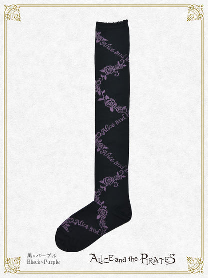 A/P Lace-up Rose Over-the-knee Socks