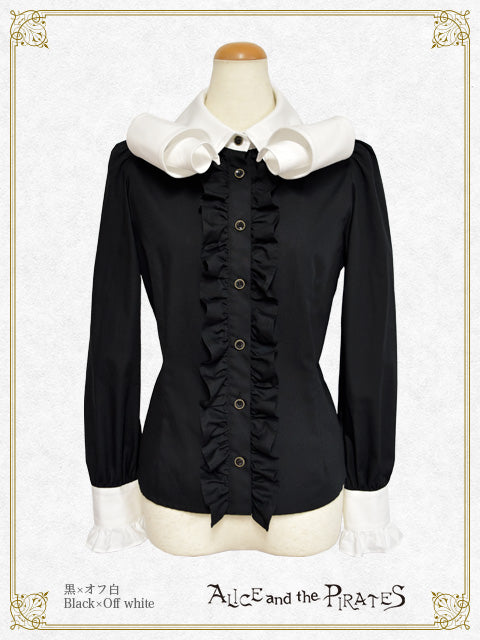 Twist Collar Long-Sleeve Blouse