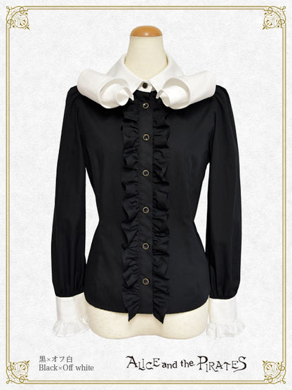 Twist Collar Long-Sleeve Blouse
