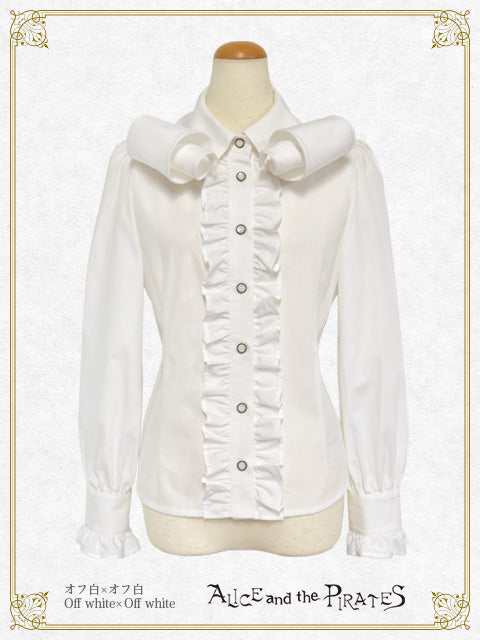 Twist Collar Long-Sleeve Blouse