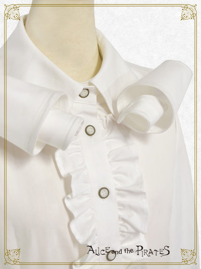 Twist Collar Long-Sleeve Blouse