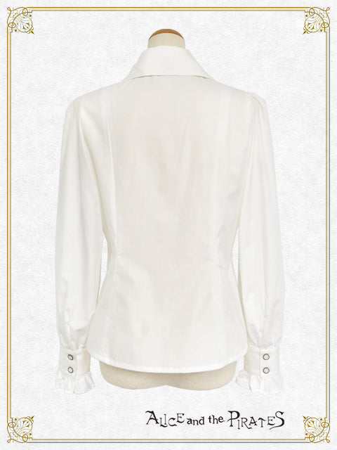 Twist Collar Long-Sleeve Blouse