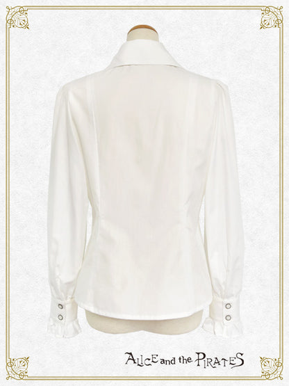 Twist Collar Long-Sleeve Blouse