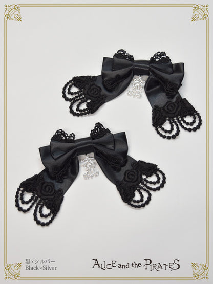 A/P Rose Lace Satin Ribbon Clip