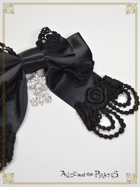 A/P Rose Lace Satin Ribbon Clip