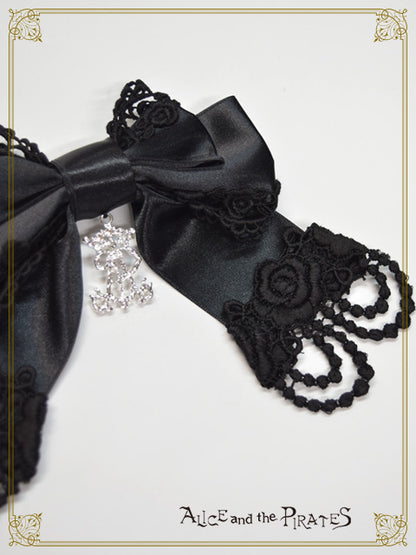 A/P Rose Lace Satin Ribbon Clip