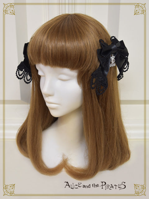 A/P Rose Lace Satin Ribbon Clip