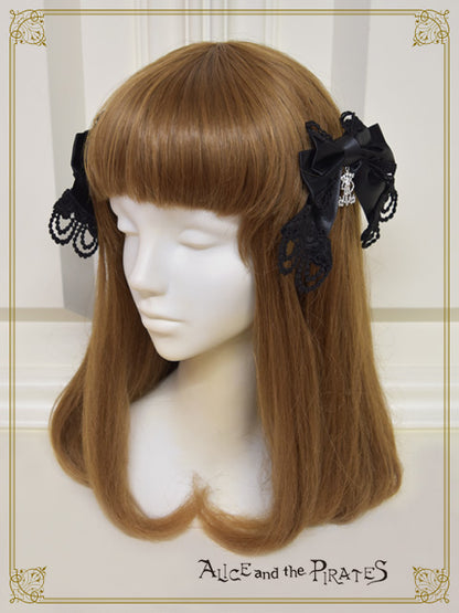 A/P Rose Lace Satin Ribbon Clip