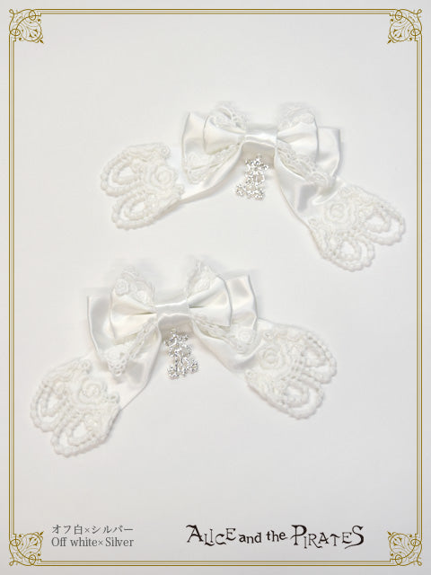 A/P Rose Lace Satin Ribbon Clip