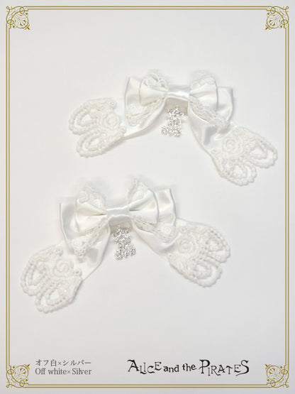 A/P Rose Lace Satin Ribbon Clip