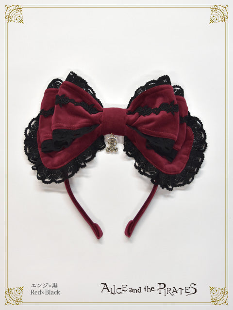 【予約】Antique Dahlia 別珍リボンカチューシャ