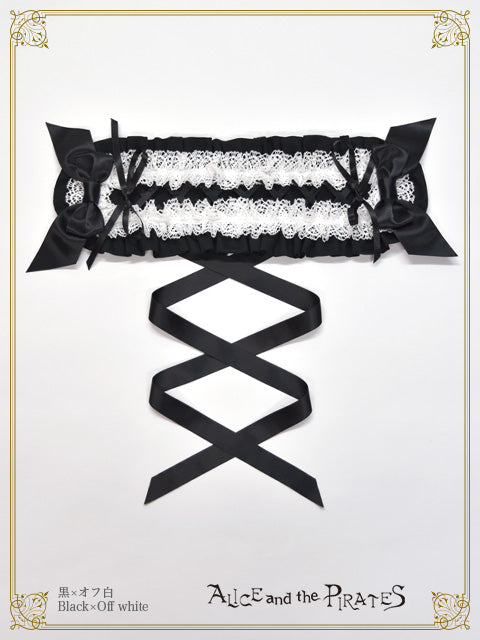 [Pre-order] Satin Ribbon Francesca Frill Headdress