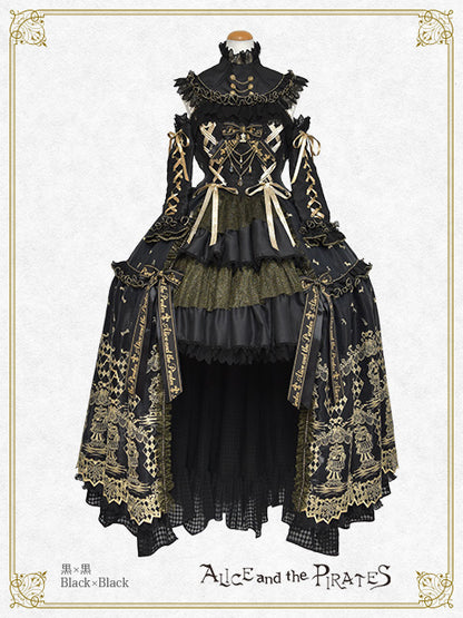 【完全受注生産】Chess Game of Destiny～Queen～embroidery ジャンパースカートドレス＆ネックコルセット＆アームカバー セット
