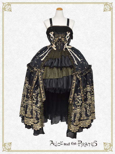 【完全受注生産】Chess Game of Destiny～Queen～embroidery ジャンパースカートドレス＆ネックコルセット＆アームカバー セット