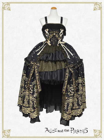 【完全受注生産】Chess Game of Destiny～Queen～embroidery ジャンパースカートドレス＆ネックコルセット＆アームカバー セット